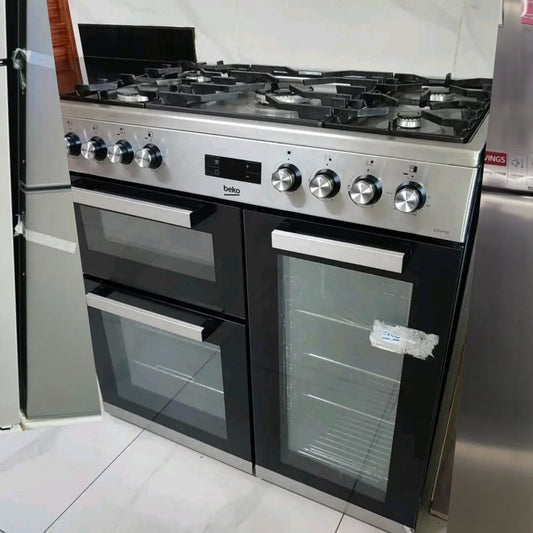 BEKO KDVF90X 5Gas 90x60cm Silver, double Electric Oven